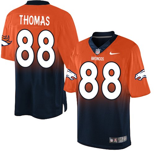 Men's Elite Demaryius Thomas Nike Jersey Orange/Navy - #88 Fadeaway NFL Denver Broncos